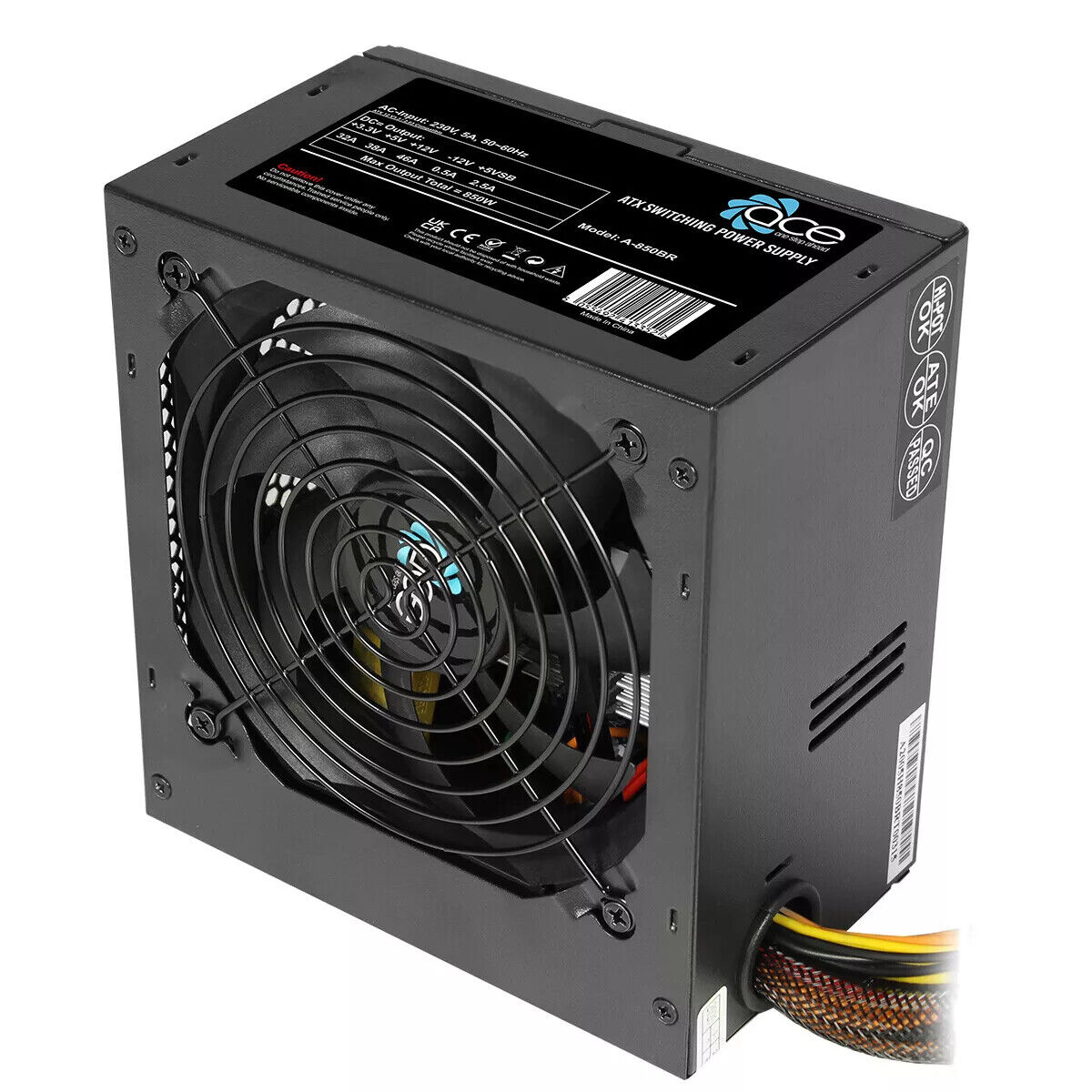 ACE Black PSU 500W/650W/750W/850W Power Supply Desktop PC ATX 120mm Fan Lot