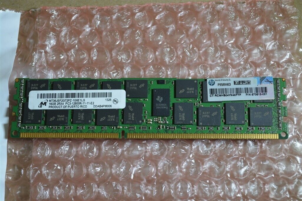MICRON MT36JSF2G72PZ-1G6E1LG Server Memory 16GB DDR3 SDRAM ECC