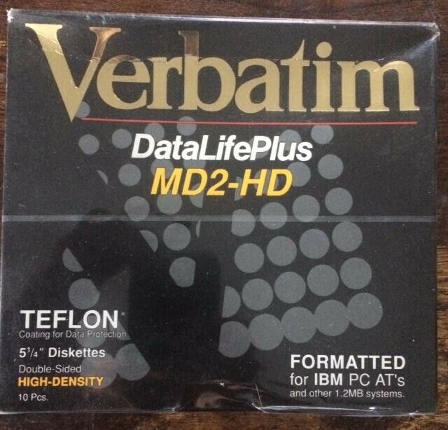 Vintage Verbatim Data Life Plus MD2-HD SEALED BOX IBM 1990