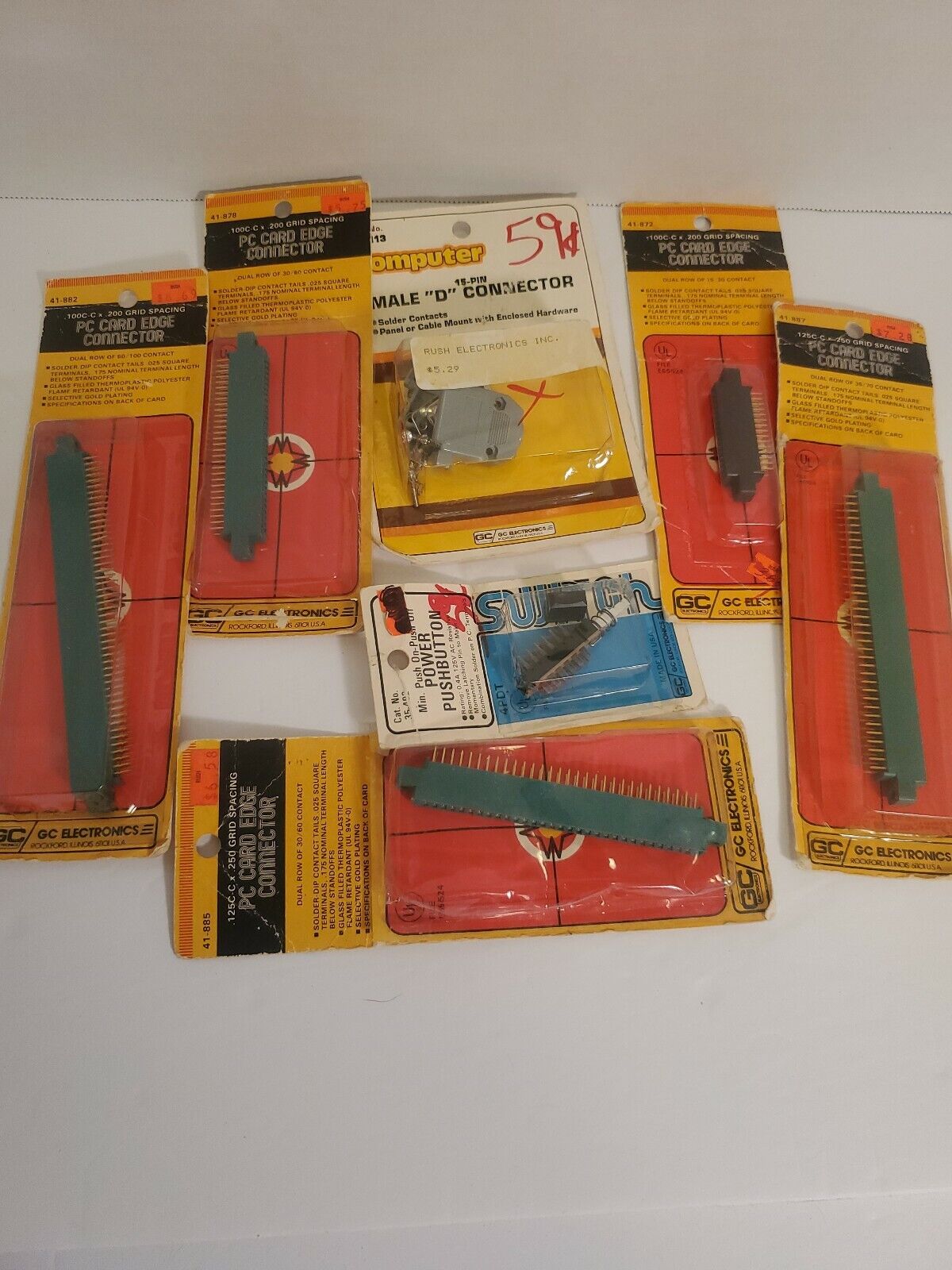 Lot Of 7 Vintage (Late 80 Early 90) Computer Parts GE Electronics new in package