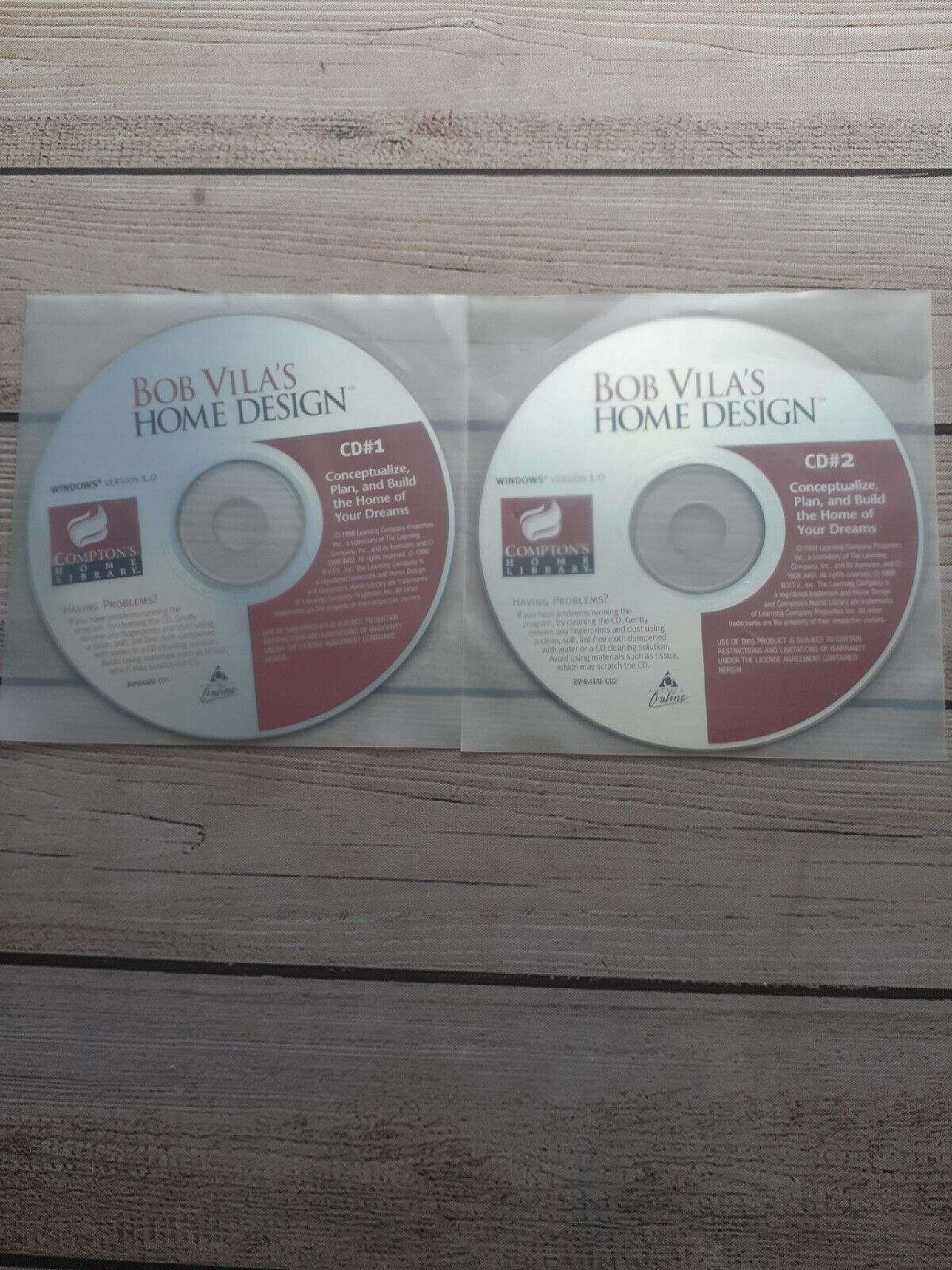 BOB VILA'S HOME DESIGN WINDOWS VERSION 1.0 PC CD 2 DISC COMPTON HOME LIBRARY