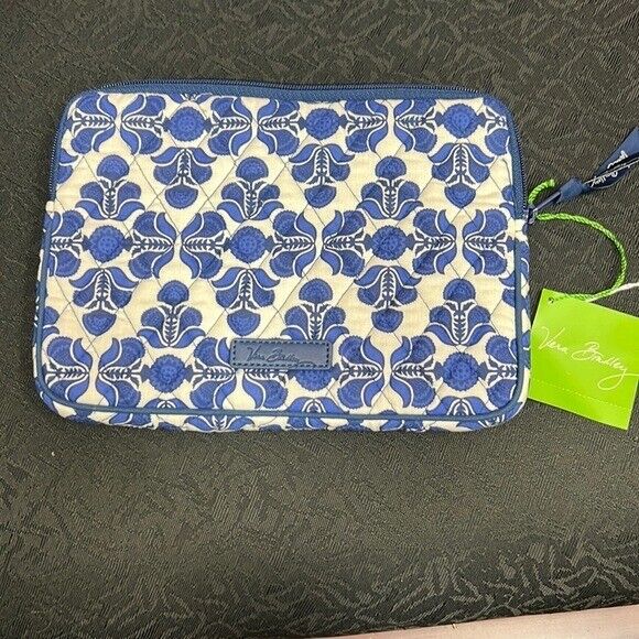 Vera Bradley Cobalt Blue Tiled Quilted E-Reader Tablet Sleeve Case Ipad Mini NWT