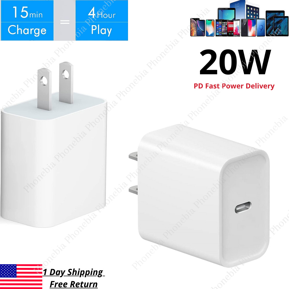 1/2Pack 20W PD Fast Wall Charger USB C Power Adapter For Apple iPhone 13 12 iPad