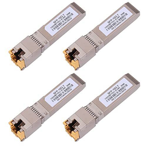 4PACK 10G SFP to RJ45 Copper Module, High-Speed 10GBase-T Transceiver, 10Gb S...