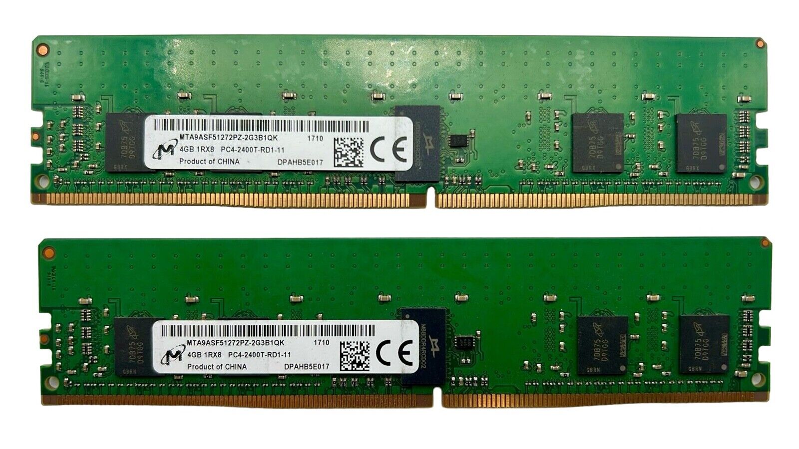 Micron 8GB 2x4GB PC4-19200 DDR4-2400T RAM SDRAM SERVER MTA9ASF51272PZ-2G3B1QK
