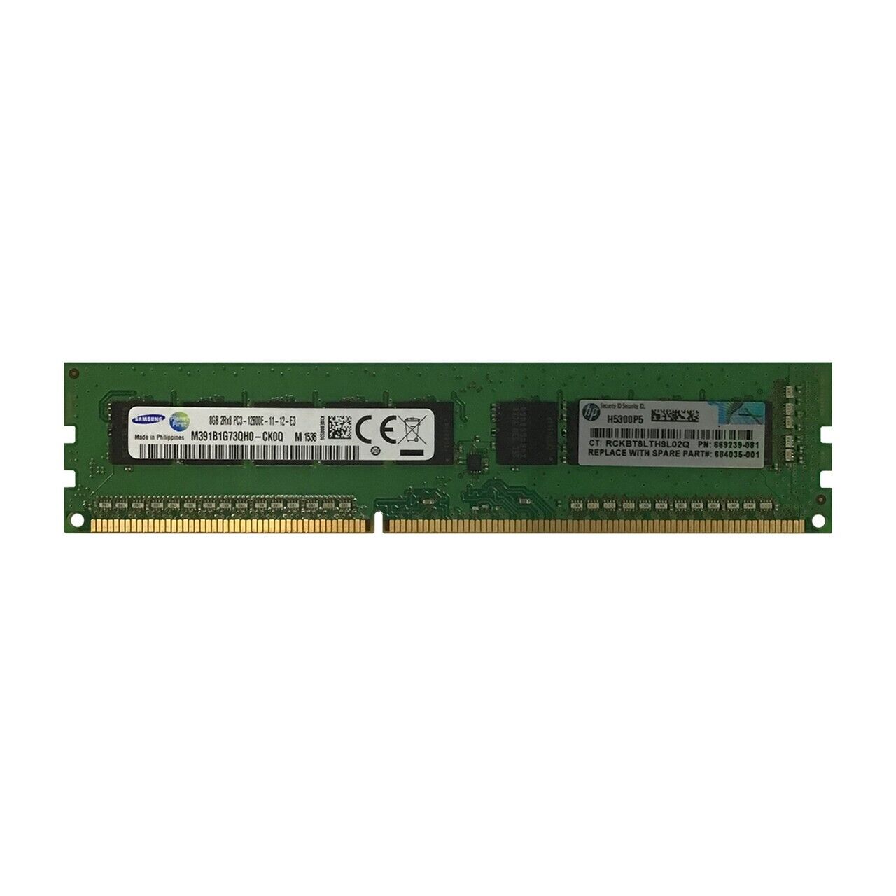 HPe 669239-081 8GB PC3-12800e 512Mx8  DDR3 DIMM 684035-001 669324-B21