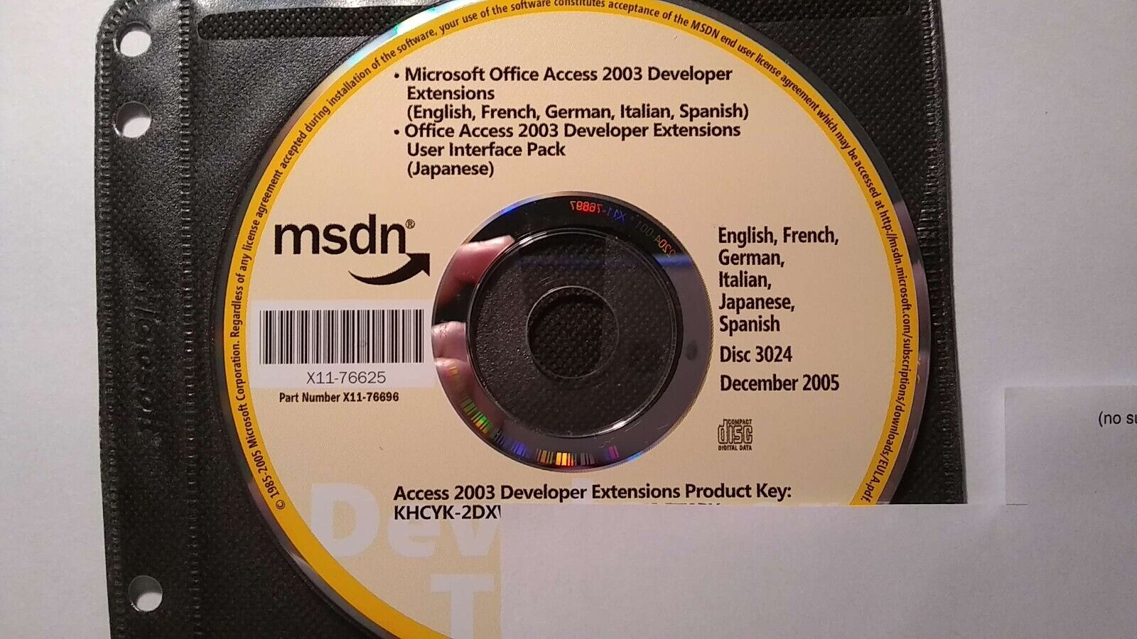 Microsoft Office Access 2003 Developer Extensions w/ License Multiple Language