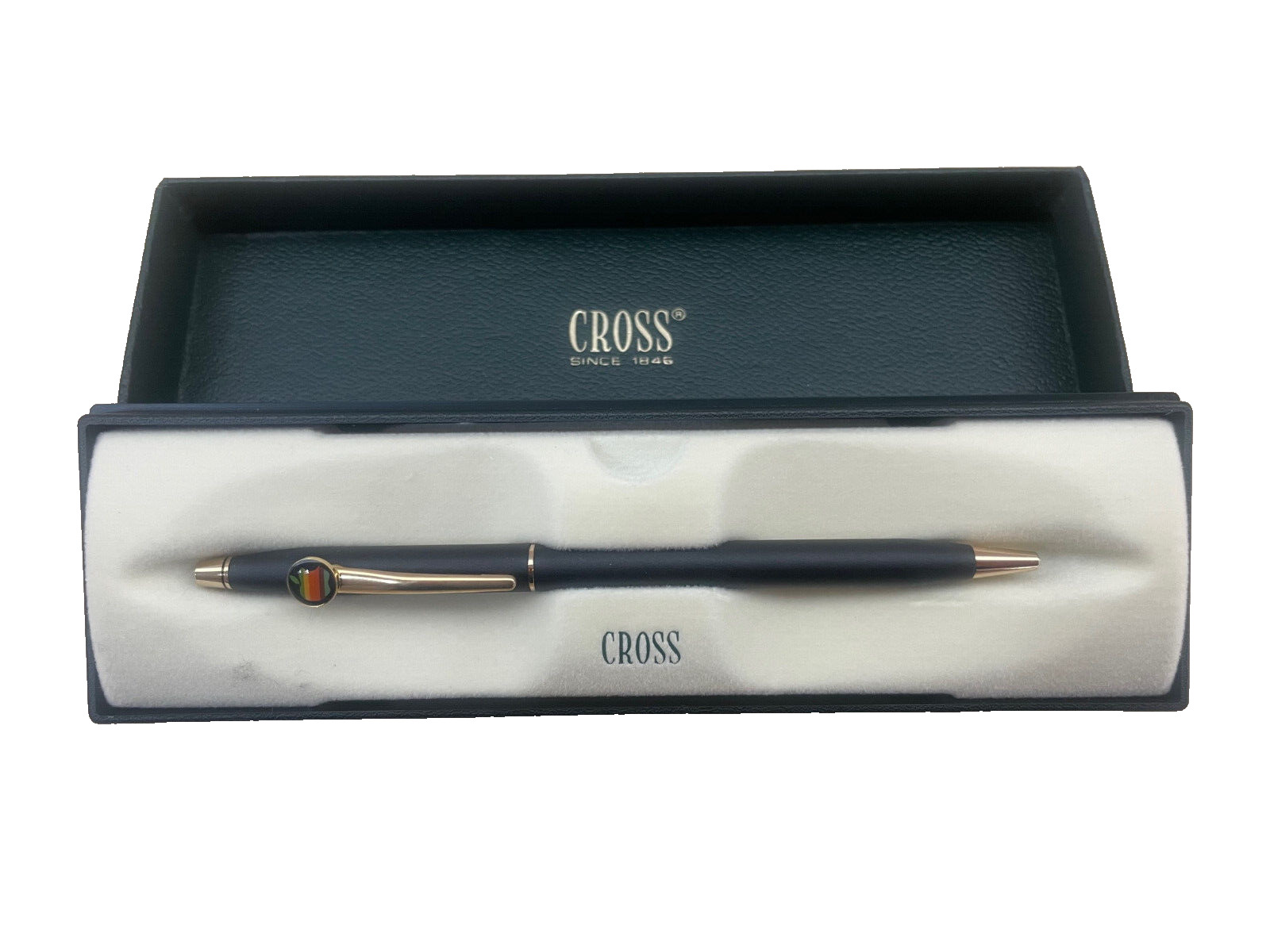 Vintage New 'Apple Multicolored Logo' Black CROSS Pen / Original Packaging #2502