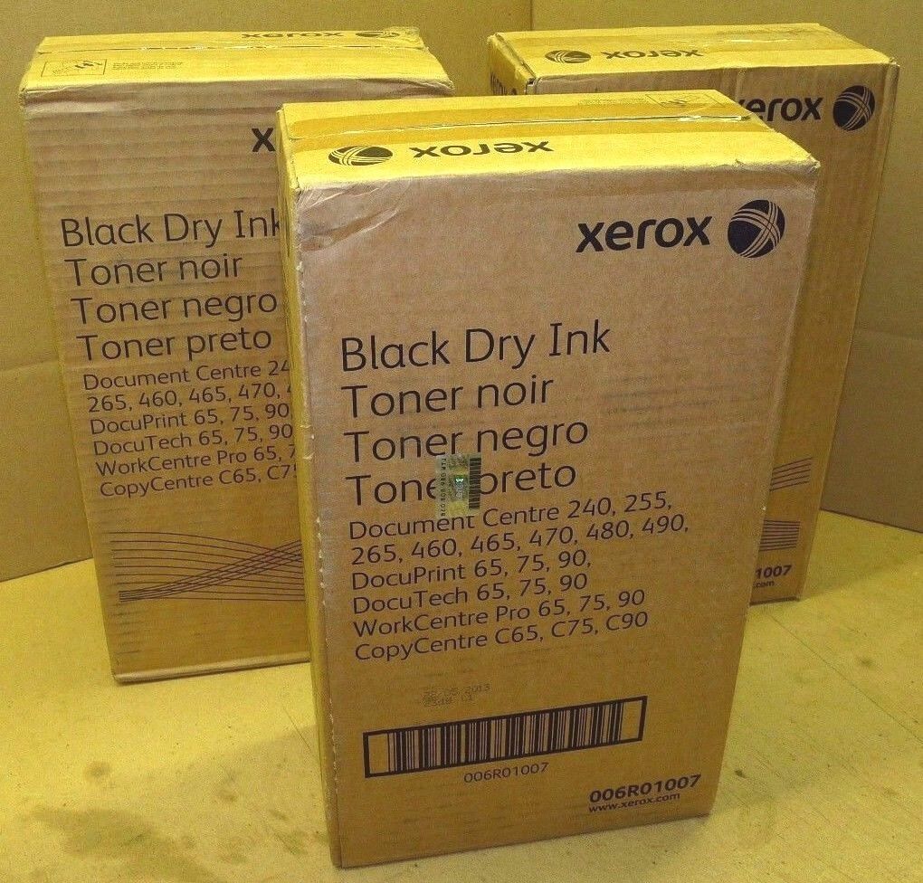 LOT of 6 (3 Boxes) - Xerox 6R01007 Black Toner Cartridge OEM 006R01007 6R1007