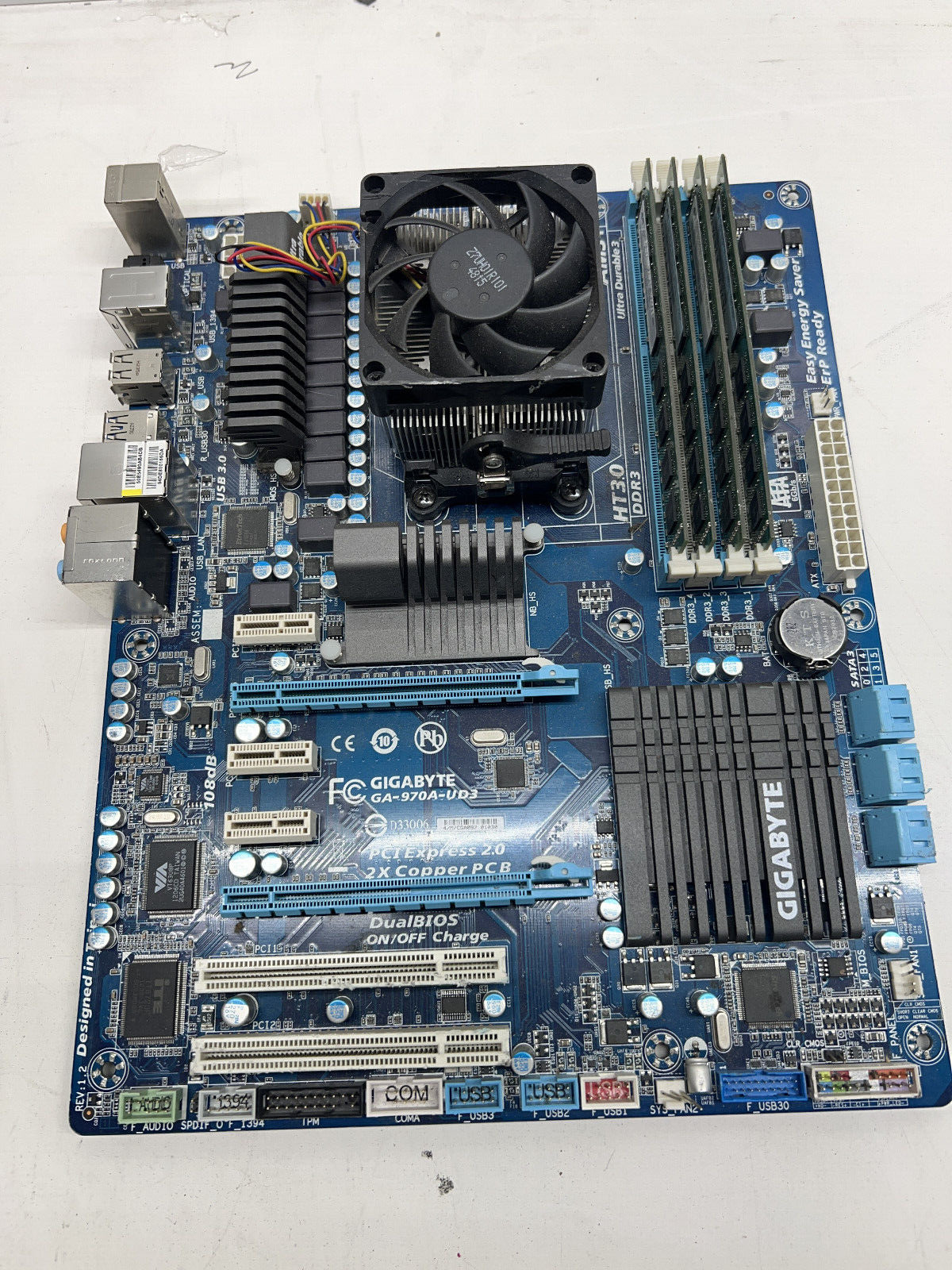 Gigabyte GA-970A-UD3 Socket AM3+ DDR3 SDRAM Motherboard w/ AMD FX 6300 & 8GB RAM
