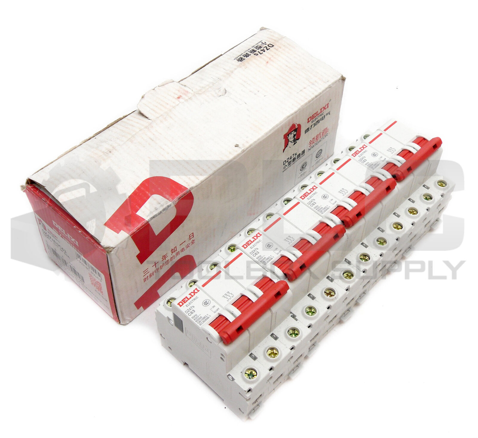 BOX OF 4 NEW DELIXI ELECTRIC DZ47SN3C63 CIRCUIT BREAKER 400V~600A 50HZ DZ47SC63