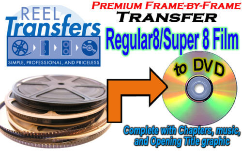 Transfer 8mm/Super 8 film to DVD  PRICE PER 100 feet