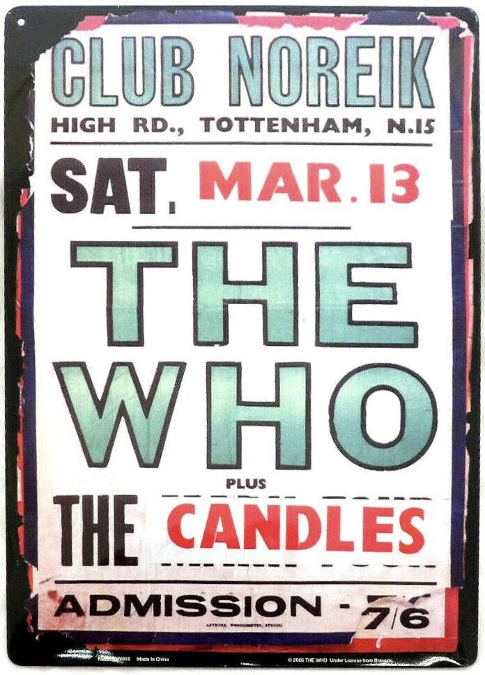 The Who Rock Band Music Metal Tin Sign Decor Wall Poster \'06 Bravado The Candles