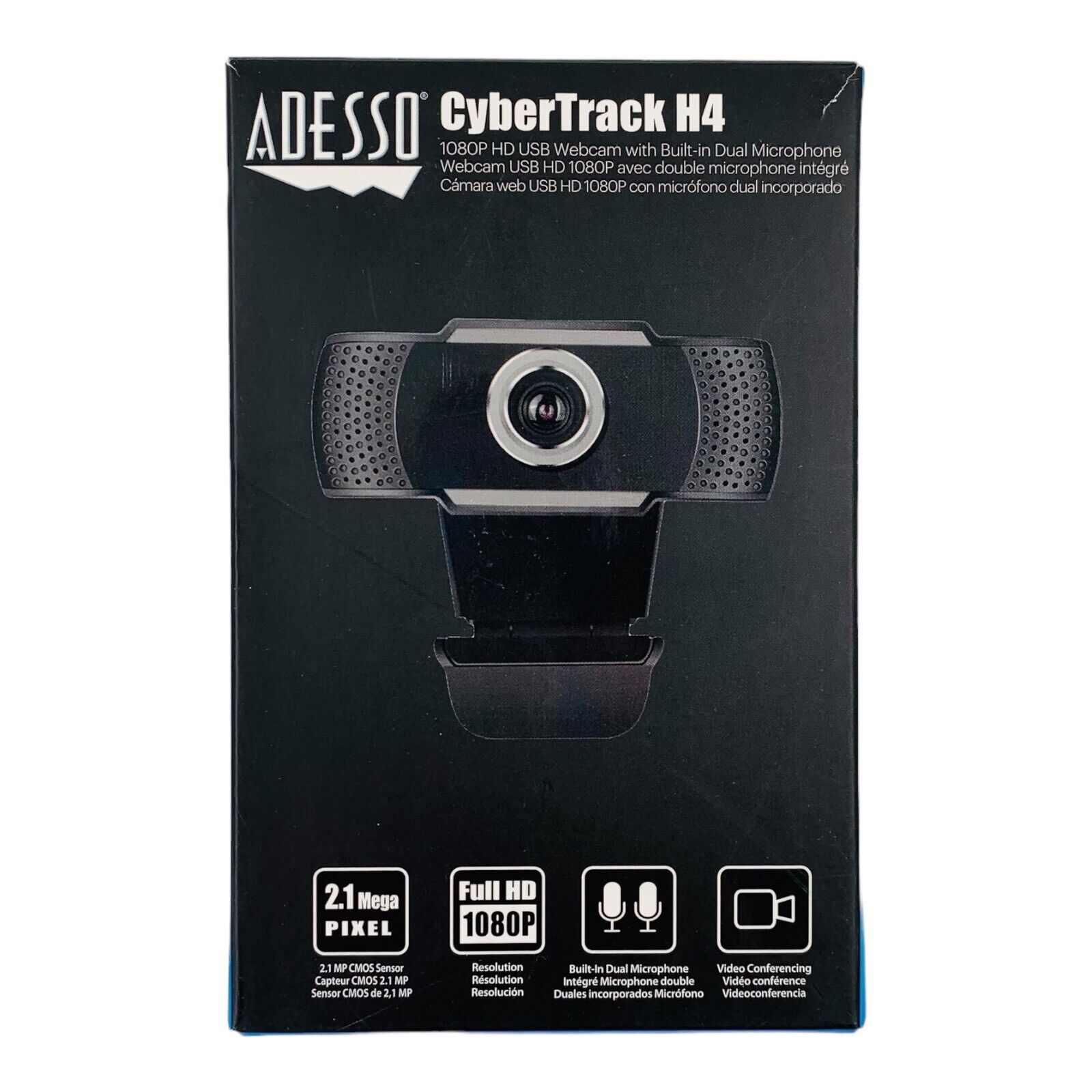 Adesso CyberTrack H4 1080p HD USB Webcam with Built-In Dual Microphone
