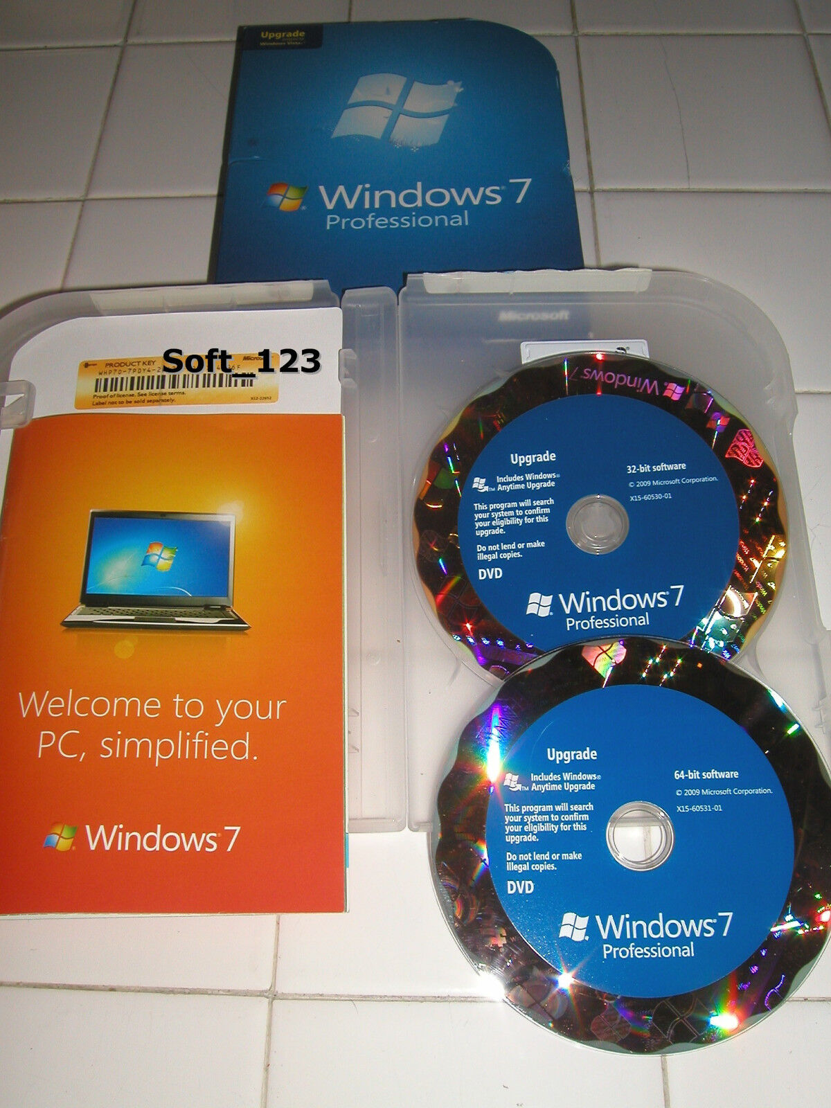 Microsoft Windows 7 Professional Upgrade 32 Bit and 64 Bit DVD MS WIN PRO=RETAIL