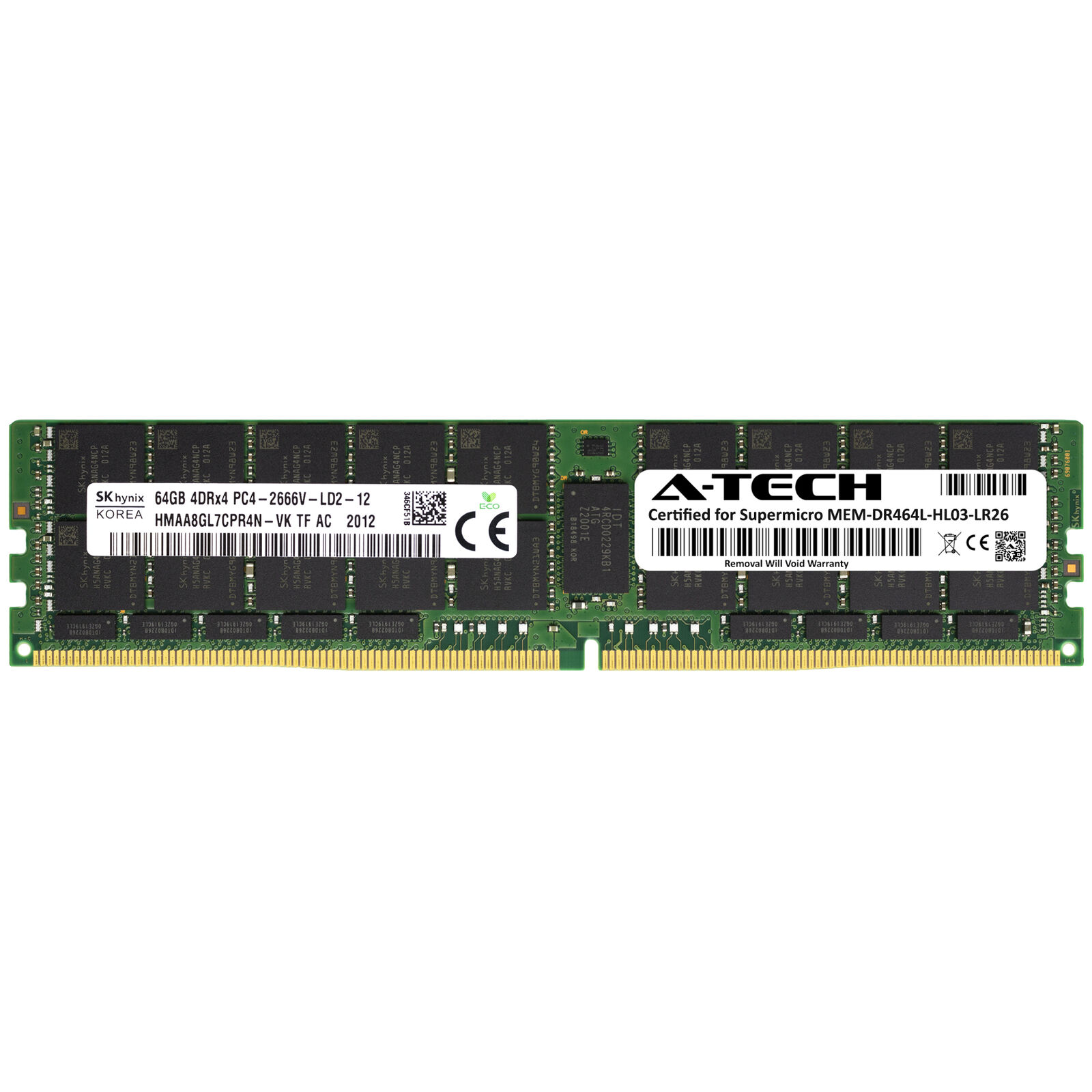 64GB PC4-21300L LR Supermicro MEM-DR464L-HL03-LR26 Equivalent Server Memory RAM