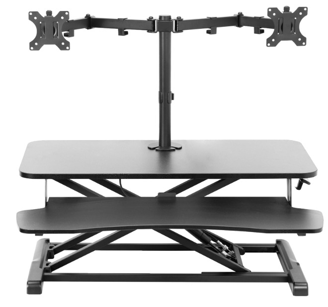 Height Adjustable 32inch Standing Desk Converter with Dual 13 to 30 inch Monitor