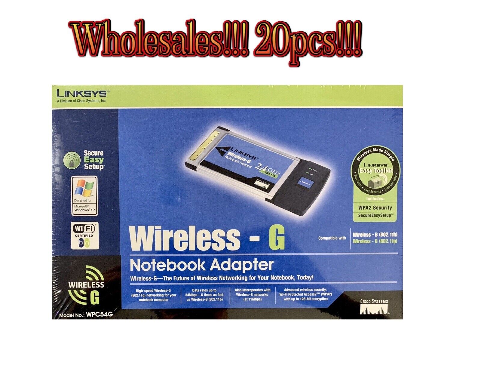20 LINKSYS WIFI WIRELESS-B PCMCIA ADAPTER 802.11B Network LAPTOP Cardbus Card PC