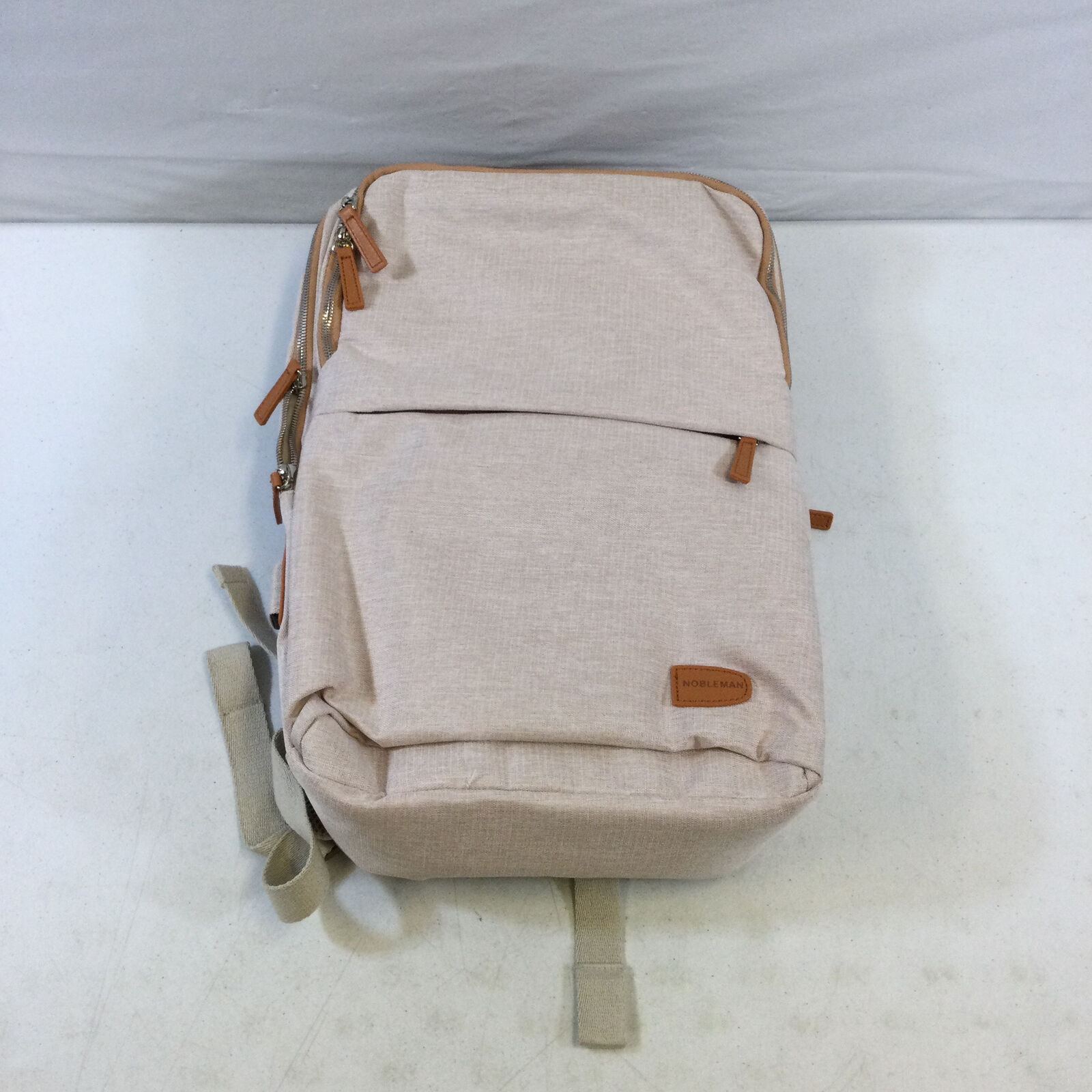 NOBLEMAN Unisex Adult Beige Waterproof Travel 15.6 Inch Work Laptop Backpack