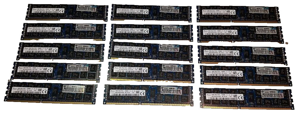 LOT OF 15 SK HYNIX HMT42GR7AFR4A-PB 16GB 2Rx4 PC3L 12800R Server Memory Ram