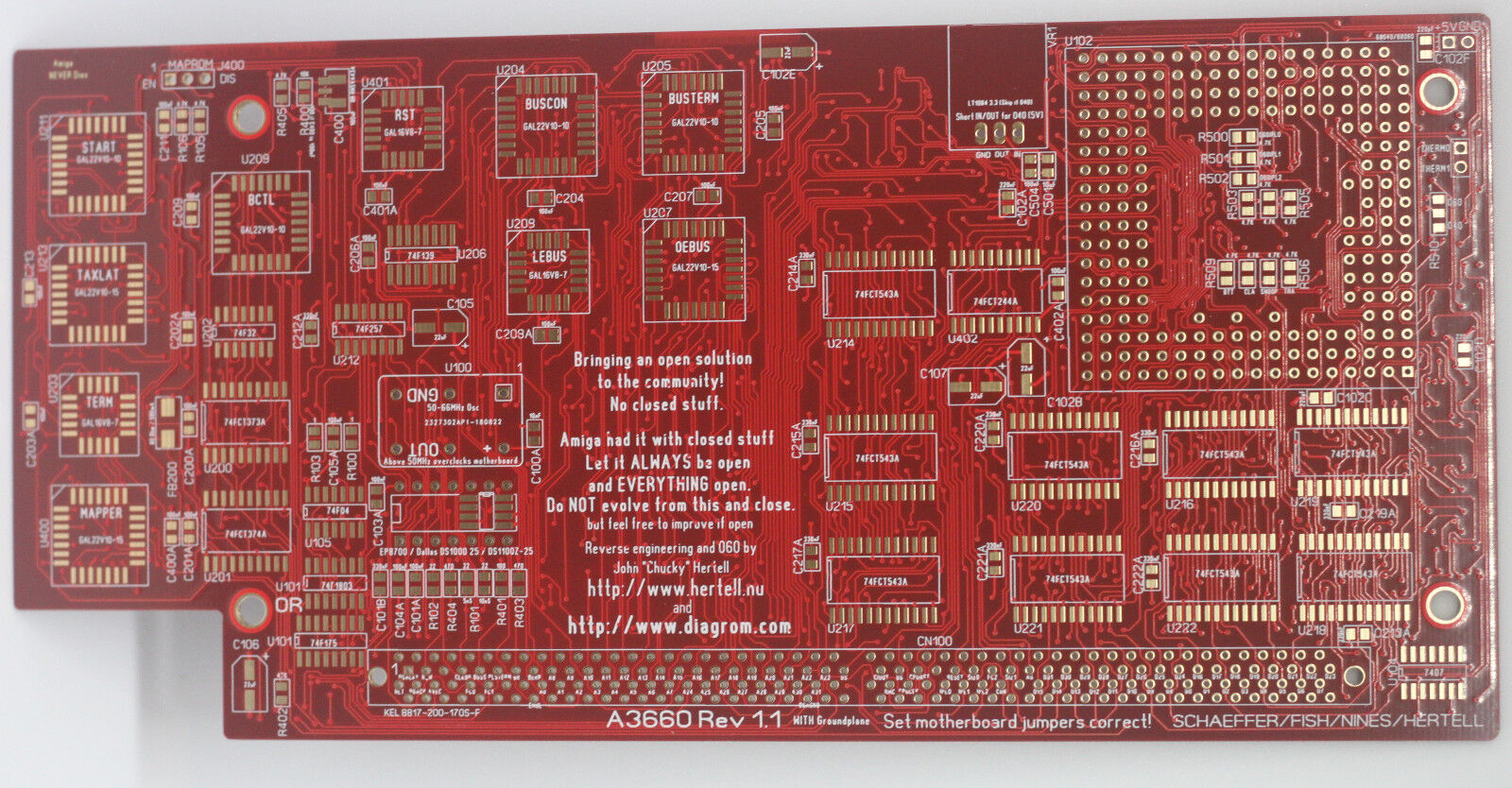 Amiga A3660 PCB Rev 1.1 for A3000/A4000