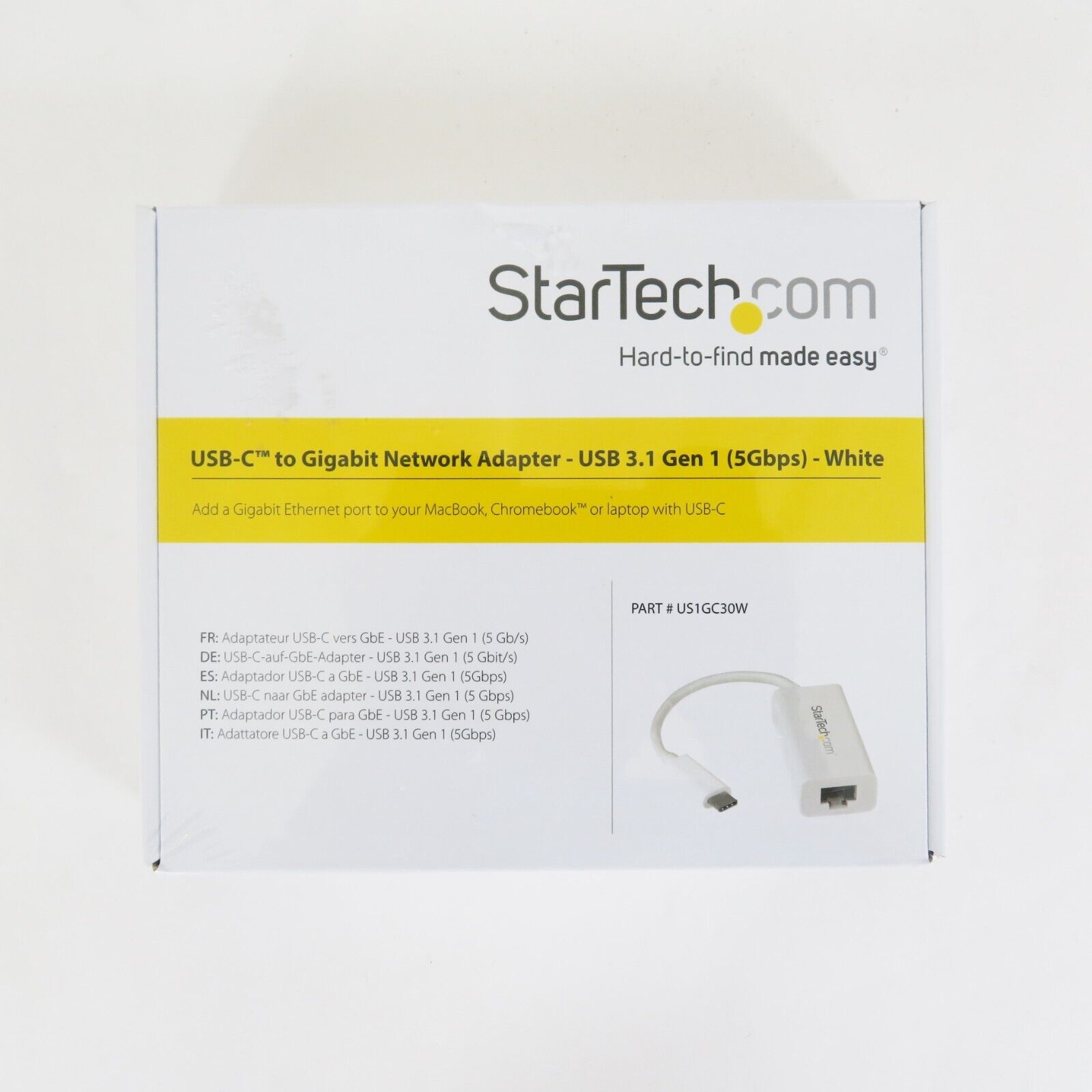 StarTech.com USB-C to Gigabit Ethernet Network Adapter US1GC30W USB 3.1 5Gbps