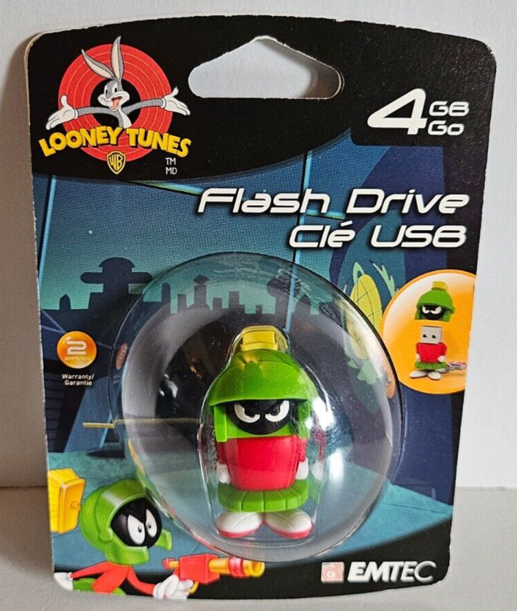 Looney Tunes Marvin The Martian 4GB Flash Drive Emtec USB Rare Sealed Package