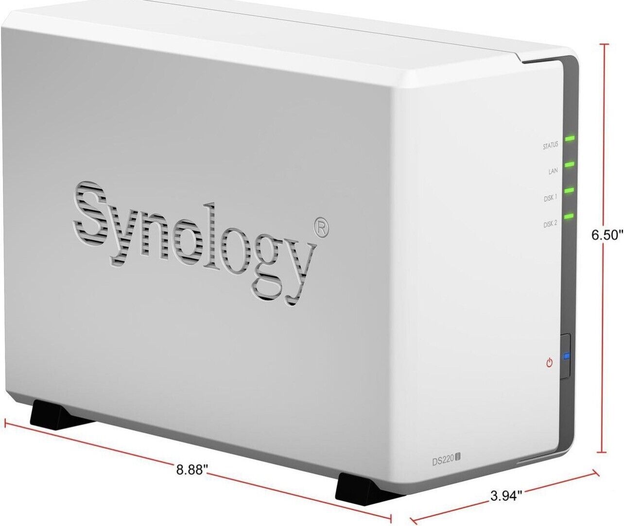 Synology 2 bay NAS DiskStation DS220j (Diskless), 2-bay 512MB DDR4