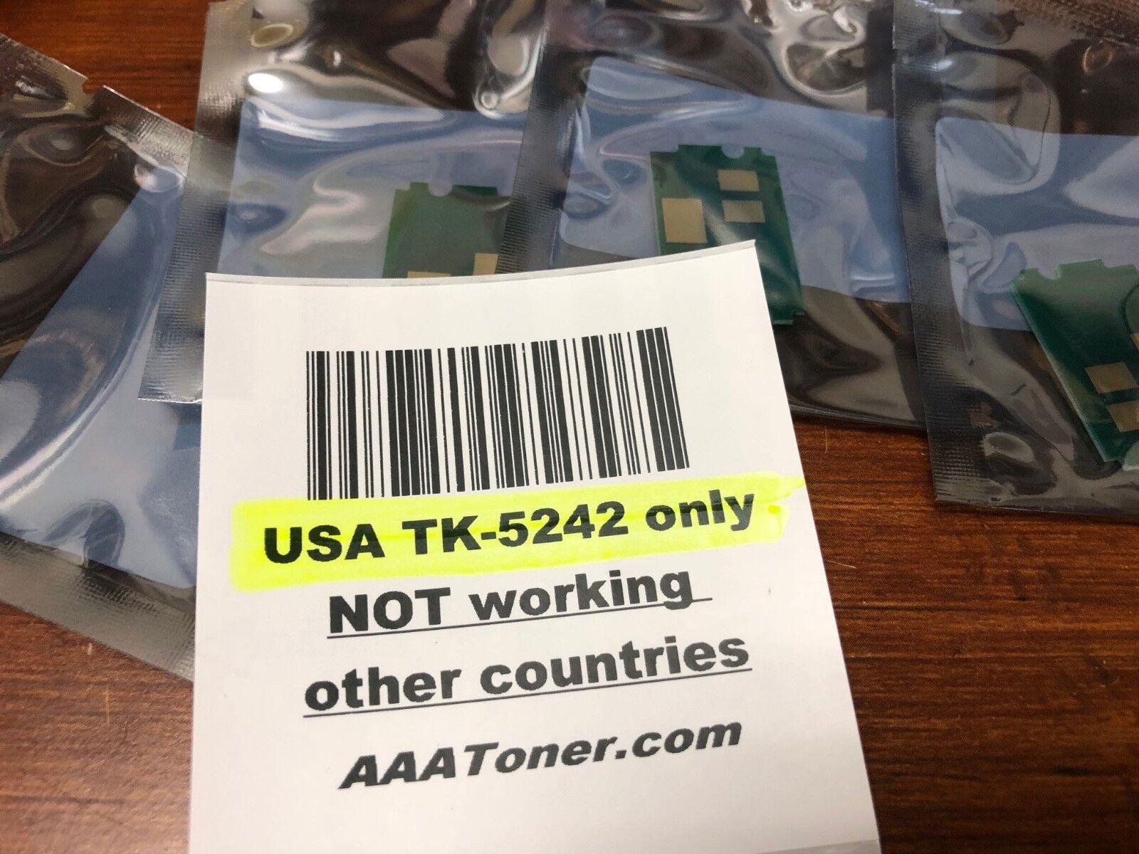 4 Toner Chips Compatible with Kyocera M5526cdw, P5026cdw (TK-5242)