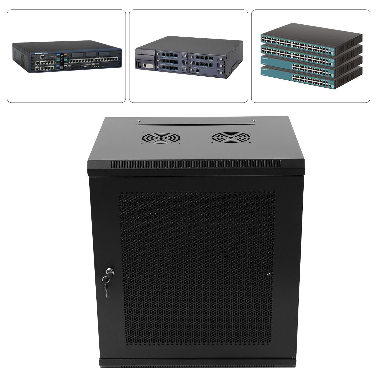 12U Wall Mount Network Server Data Cabinet Enclosure Rack Lockable Door New