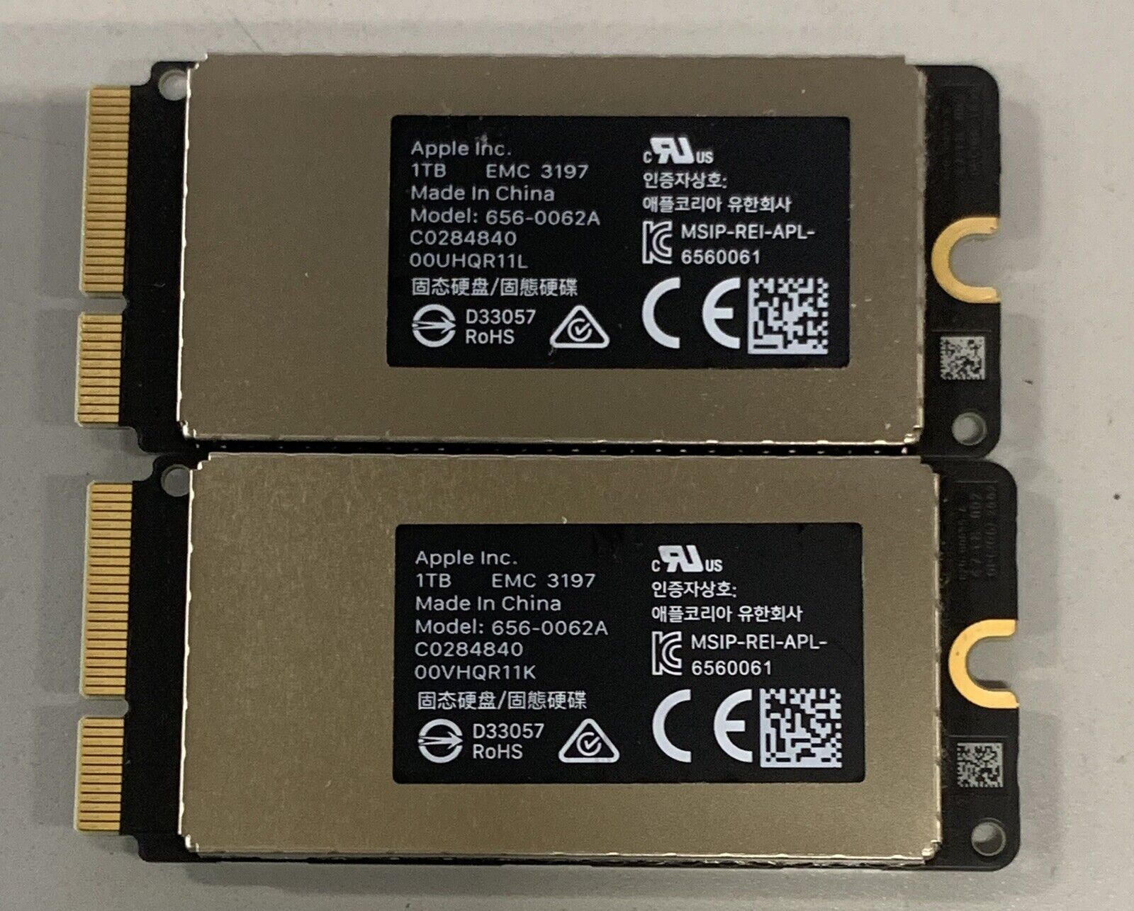 Apple 2TB (2x1TB) PCIe Flash SSD Kit for 2017 EMC 3197 Apple iMac Pro 656-0062A