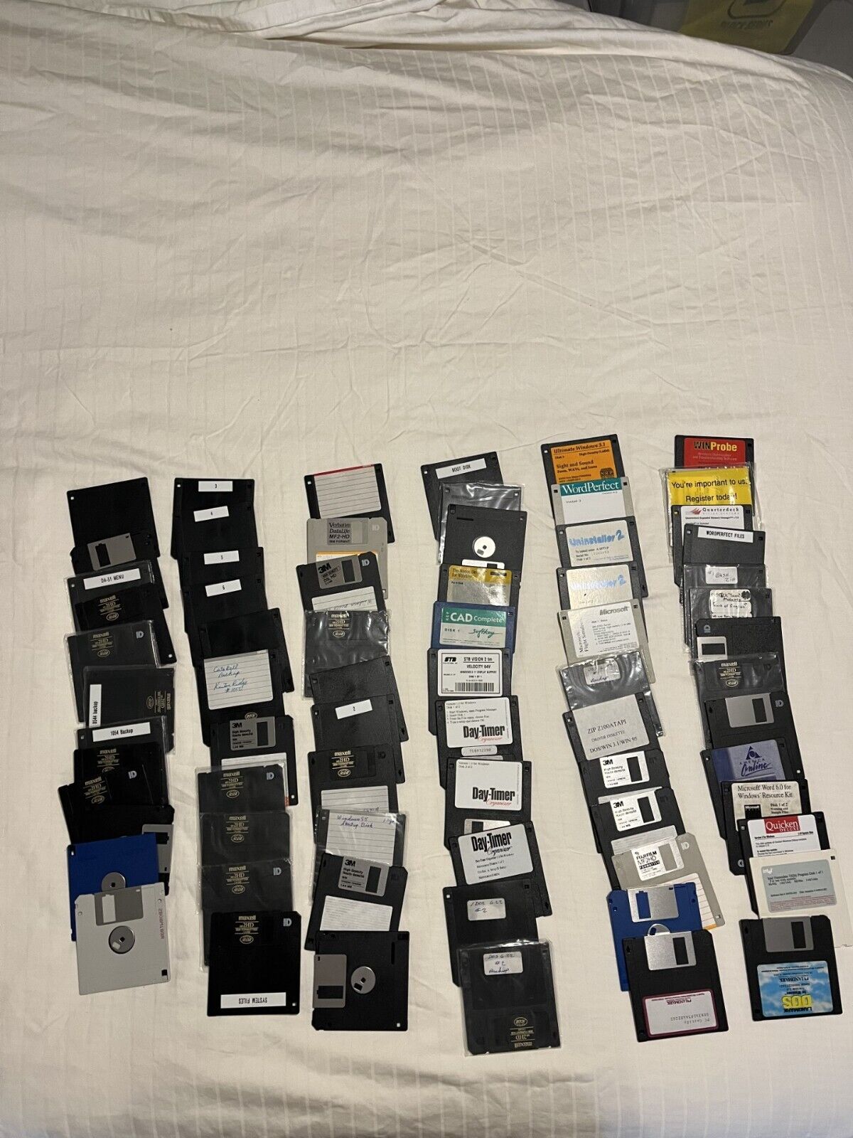 over 70 Vintage Lot Of Floppy Discs, as is.