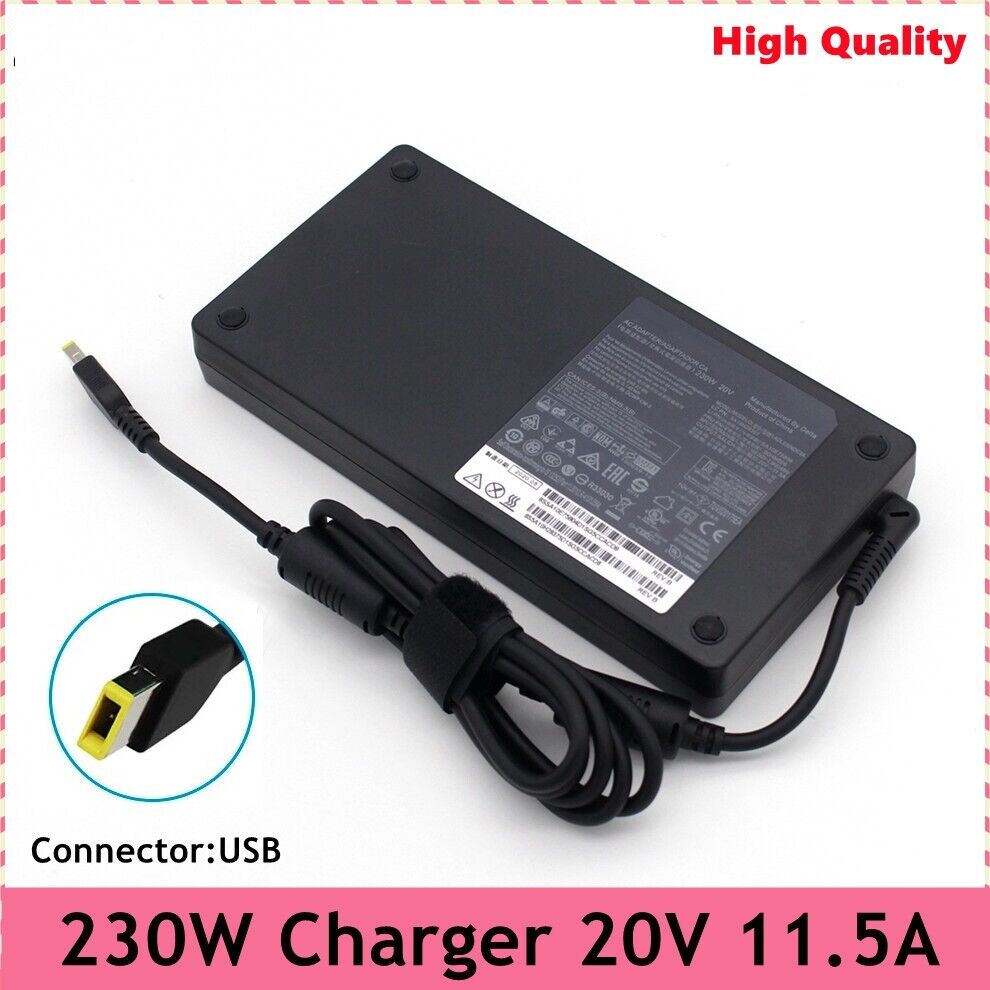 230W 300W Laptop AC Charger Power Adapter For Lenovo USB Square Tip Yellow Pro 7