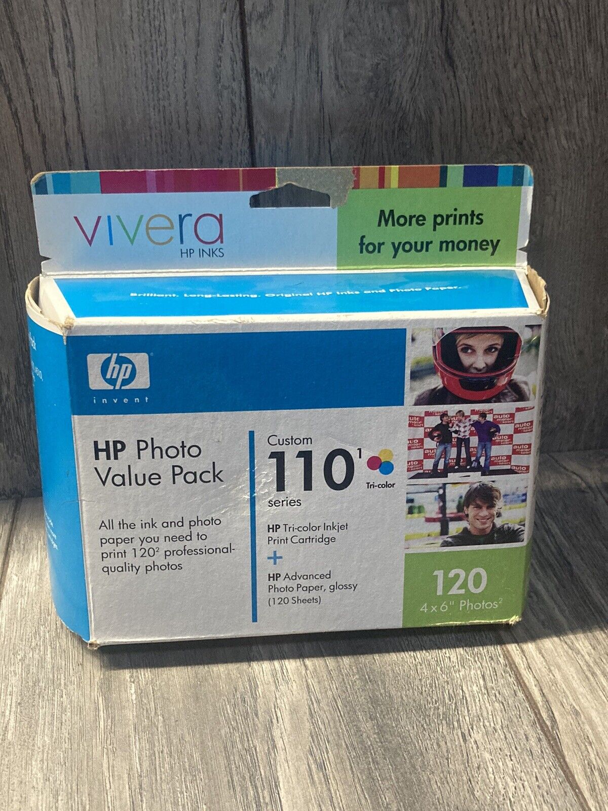 HP Photo Value Pack Custom 110 Tri-color ink cartridge +120 photo paper Expired