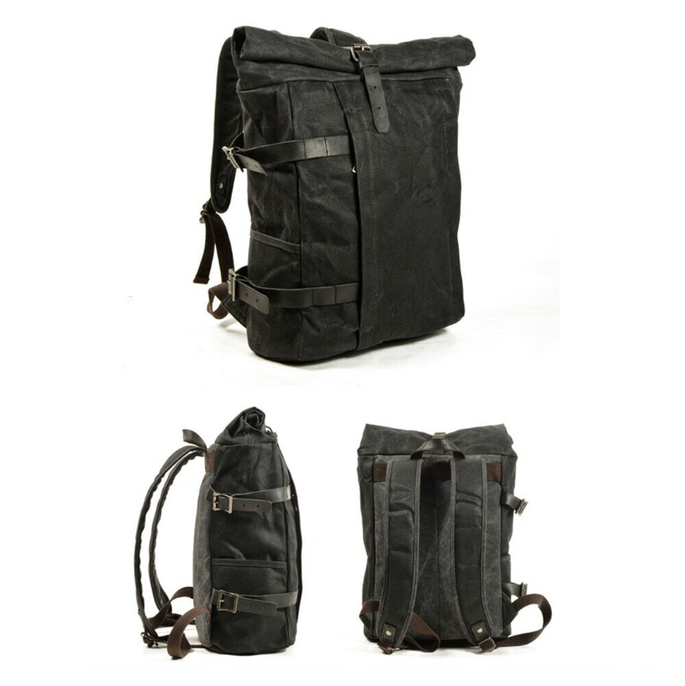 Vintage Men Canvas Anti-theft Backpack Climb Hiking Bags Travel Rucksack 15\