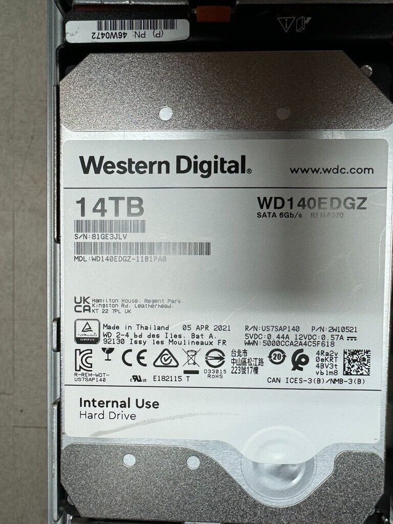 Western Digital (14TB, 3.5 In, LFF 6GB, 5400 RPM) SATA Hard Drive - WD140EDFZ