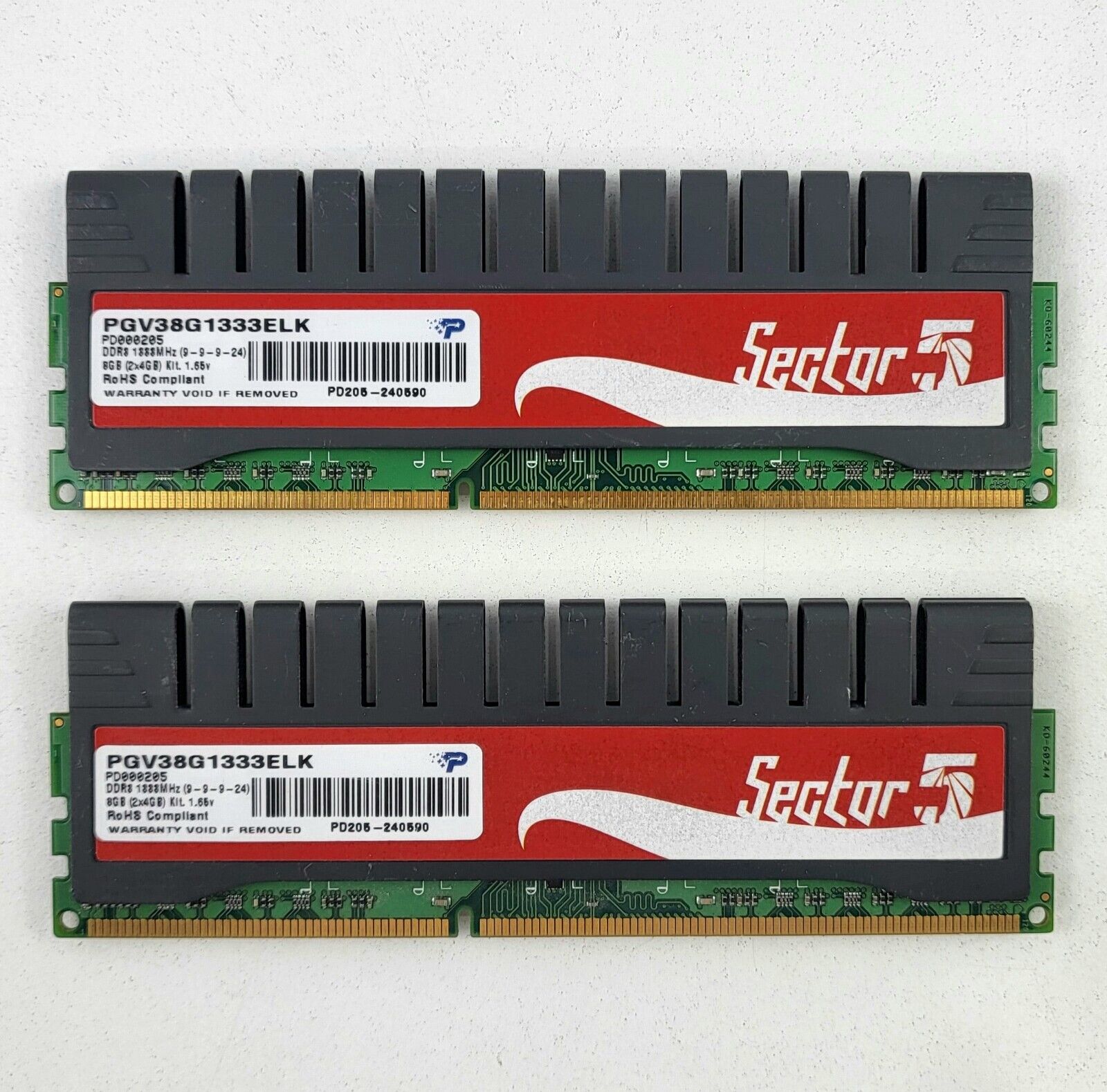 8GB Game Memory ( 4GB x2 ) Patriot Sector5 DDR3-1333 PC3-10600 Desktop UDIMM 240