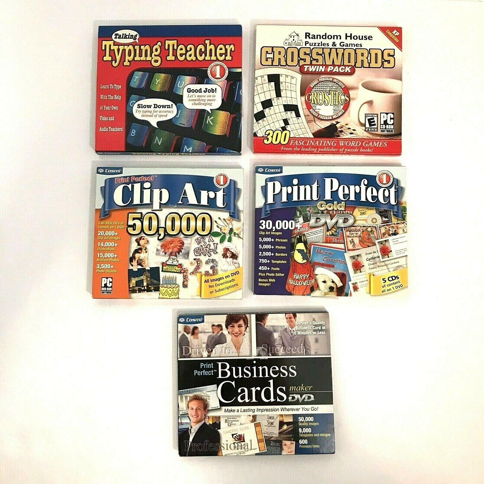 Vintage computer software Bundle 5  Cosmi Brand titles business & leisure NEW