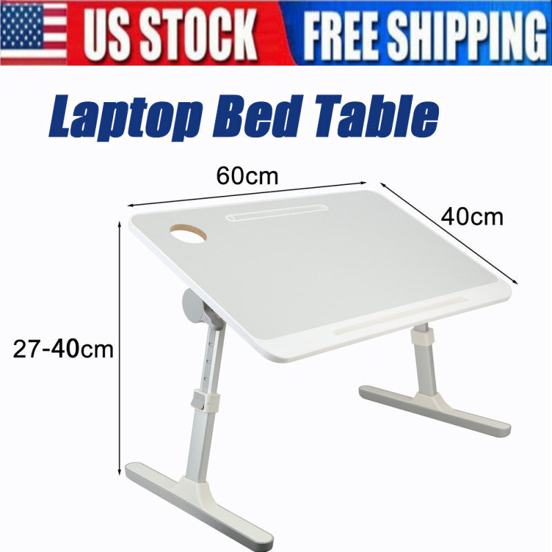 Laptop Bed Tray Desk, Height Angle Adjustable Laptop Bed Stand w/ Foldable Legs