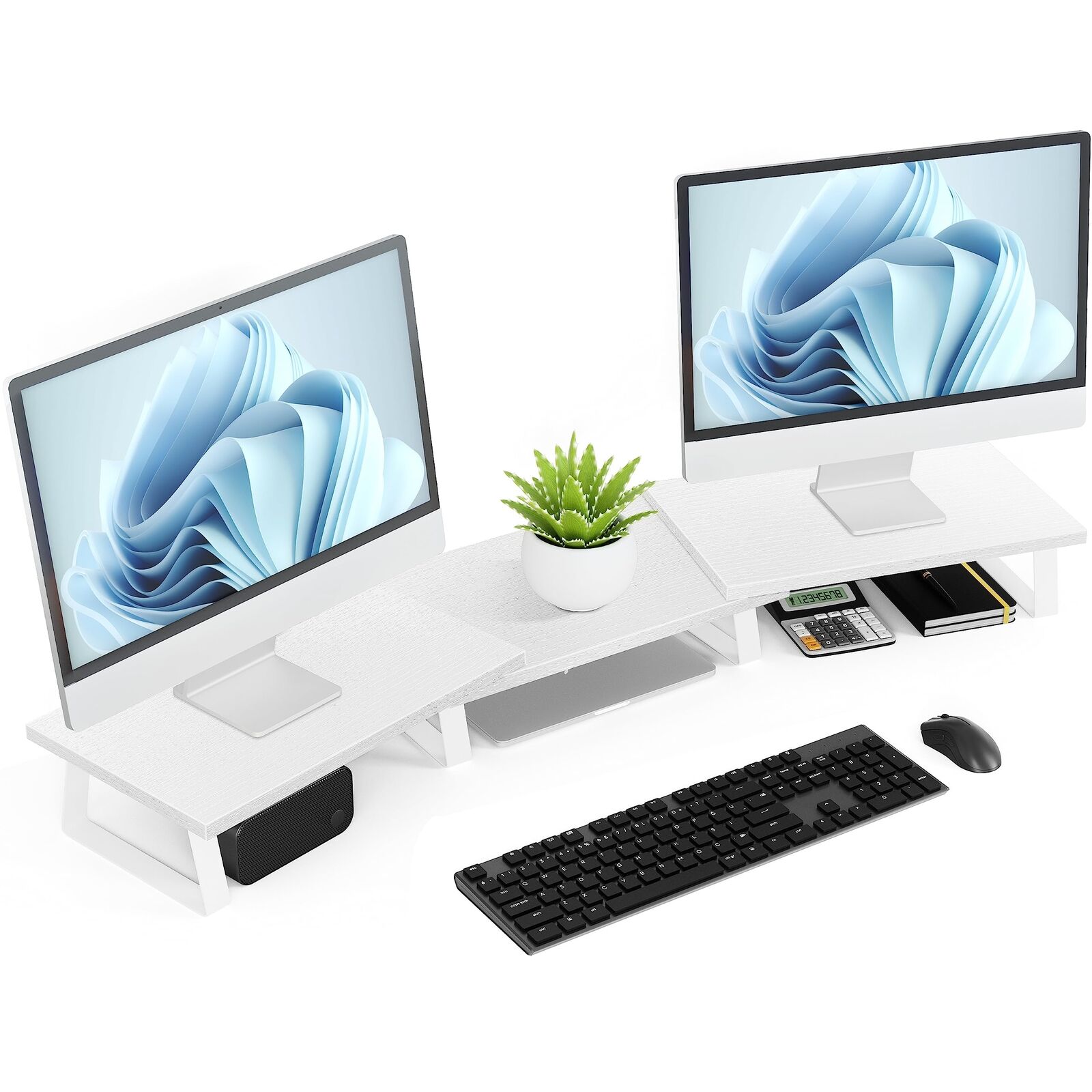 Aothia Large Dual Monitor Stand - Computer Monitor Stand, Desk Shelf for Moni...