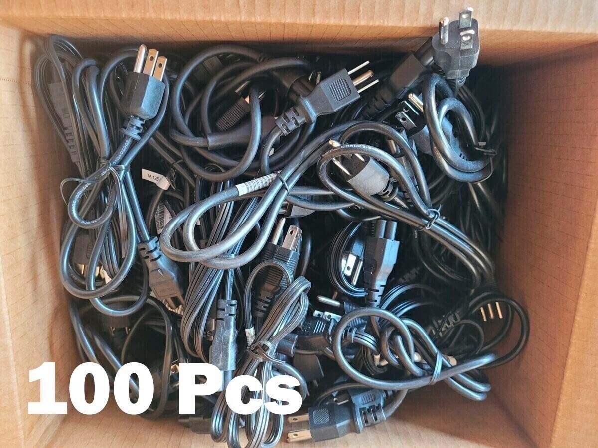 🔥ONLY BRANDED LOT OF 100 6FT GRADE A 3 Prong Mickey Mouse AC Power Cord IEC C5