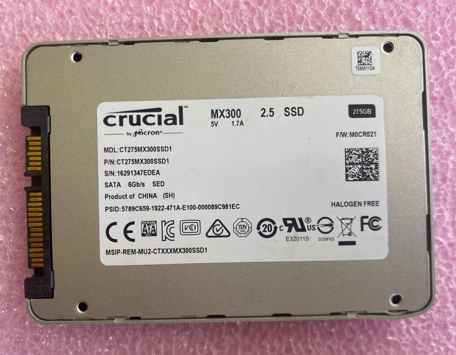 Micron Crucial MX300 275GB CT275MX300SSD1 2.5\