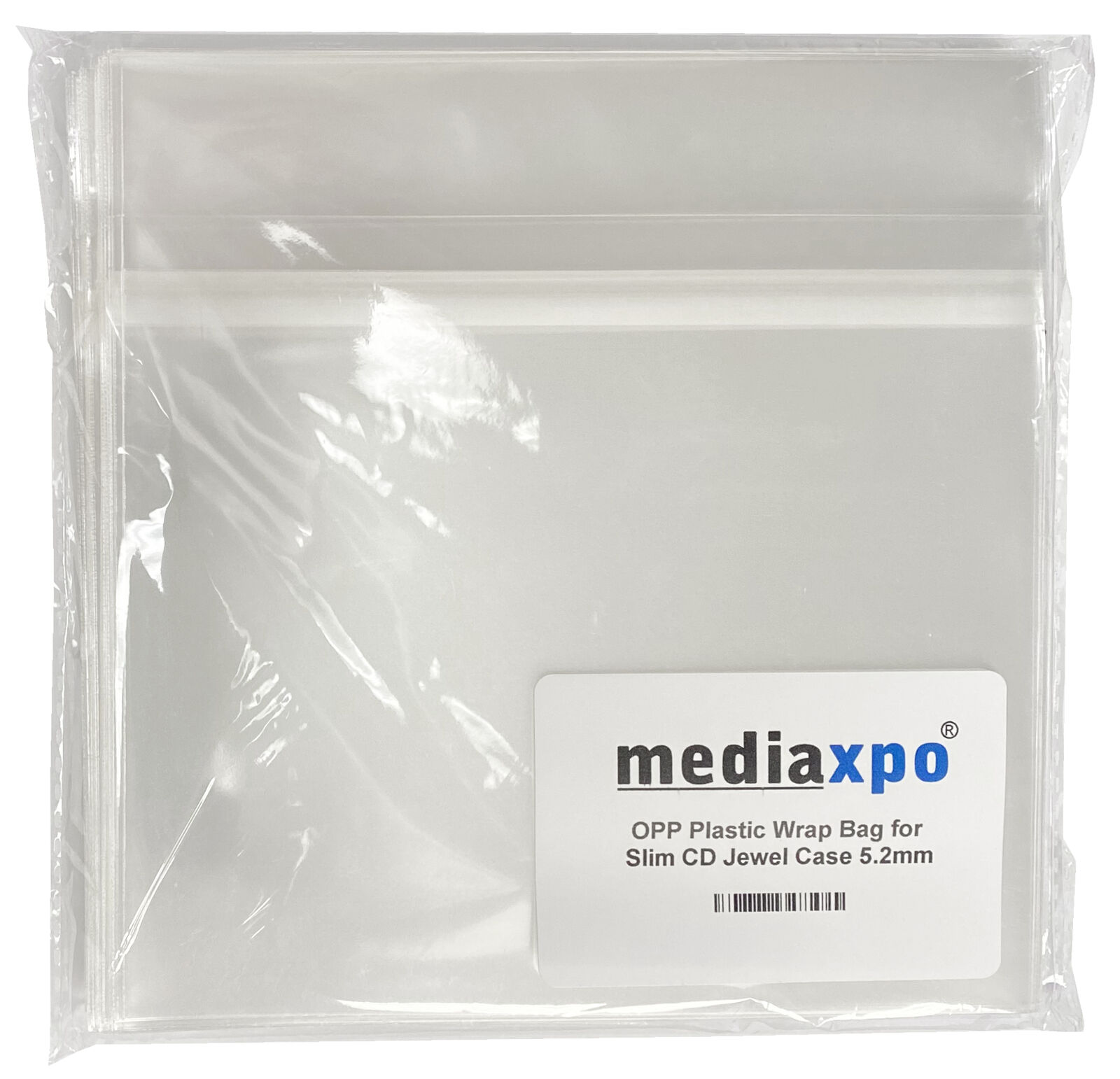 Resealable Clear OPP Bags for 5.2mm Slimline CD Jewel Case Lot