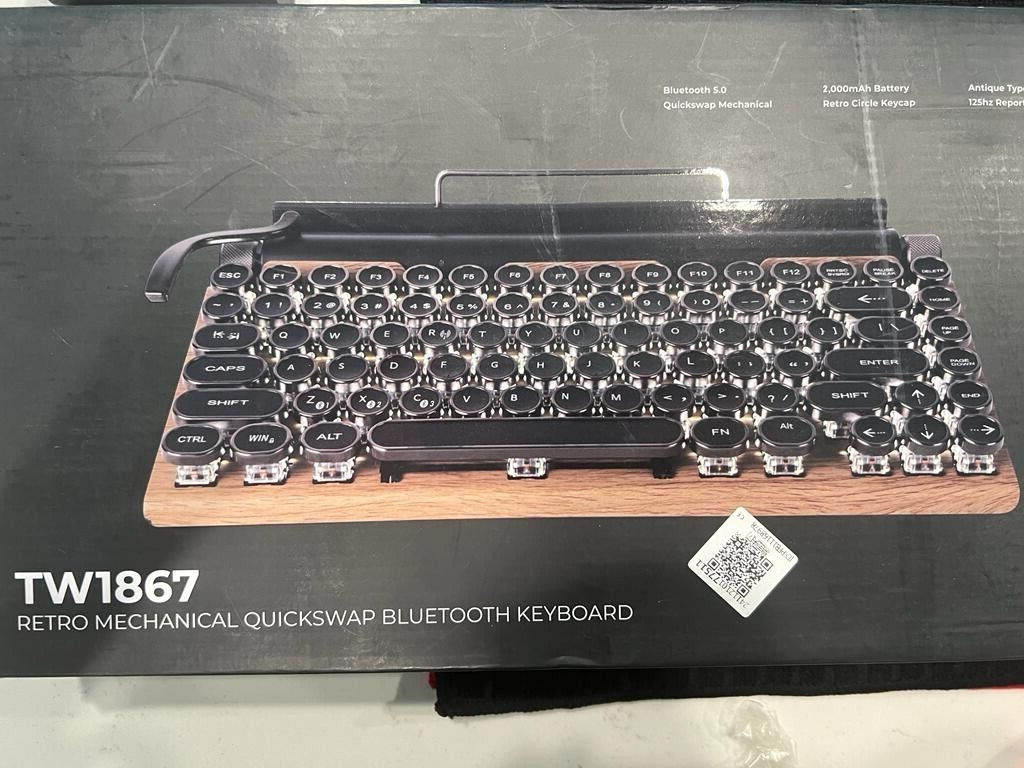 GUAZI STORE 83-Key Mechanical Keyboard dot Retro Typewriter \