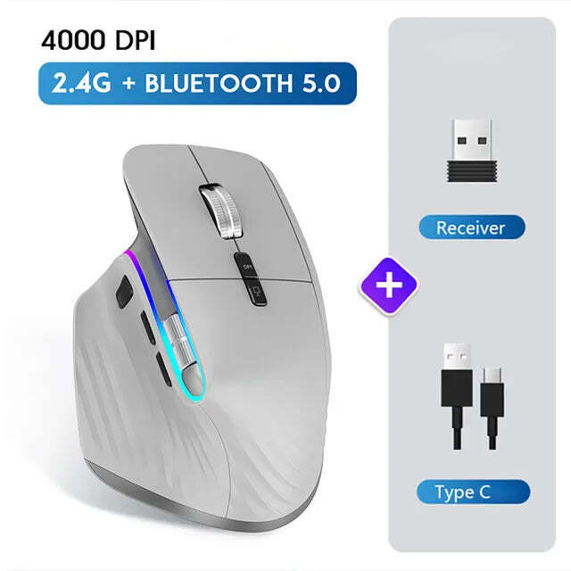 Multi-Device Wireless Mouse Bluetooth 5.0 & 3.0 Mouse 2.4G Wireless