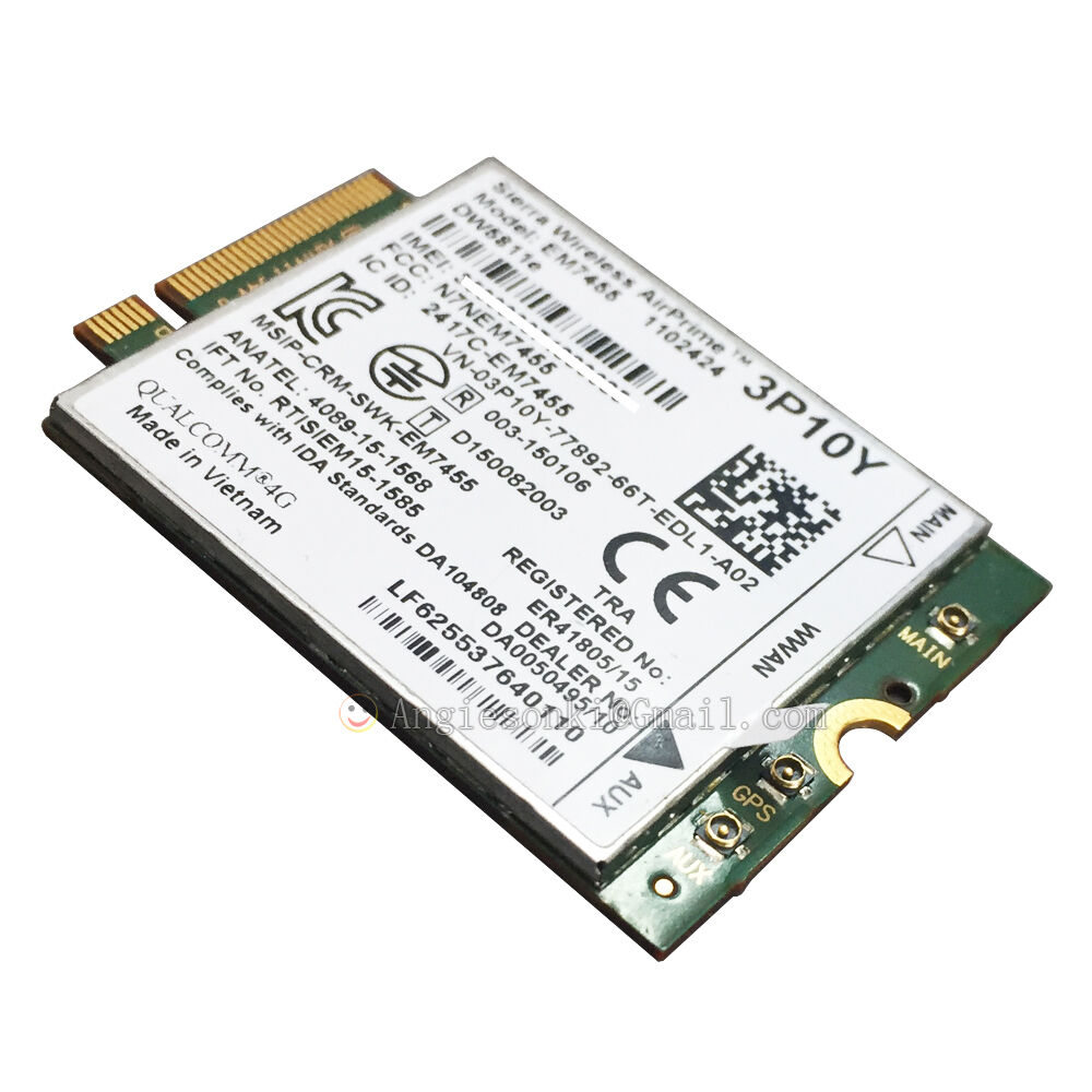 Dell DW5811e Snapdragon X7 LTE 3P10Y Sierra EM7455 Qualcomm 4G WWAN Card Module