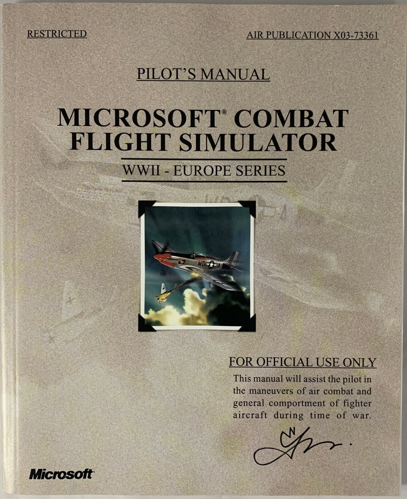 Microsoft Combat Flight Simulator WWII Europe Series Pilot\'s MANUAL ONLY 1998