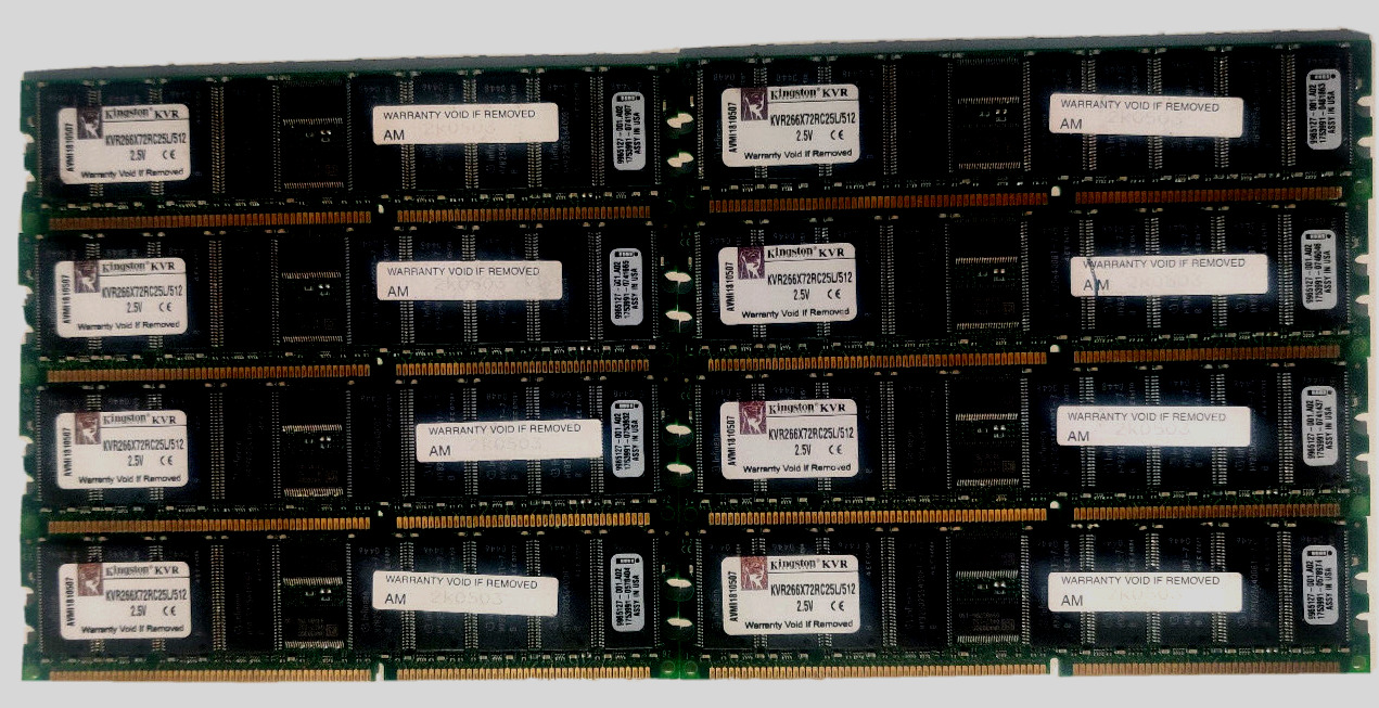 4Gb Kingston PC-2100 8x512 MB DDR 266MT/s ECC Registered DI (KVR266X72RC25L/512)