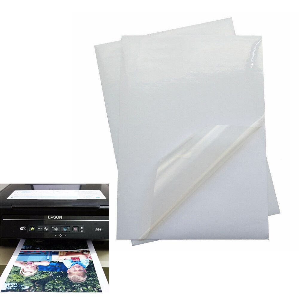 10X A4 Clear Sticker Paper Inkjet Printer Label Sheet Waterproof DIY Supplies