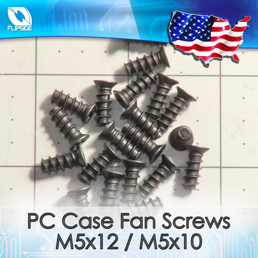 PC Case Fan Screw Assortment M5x12 M5x10 M5x8mm Black Computer Case Fan Screws